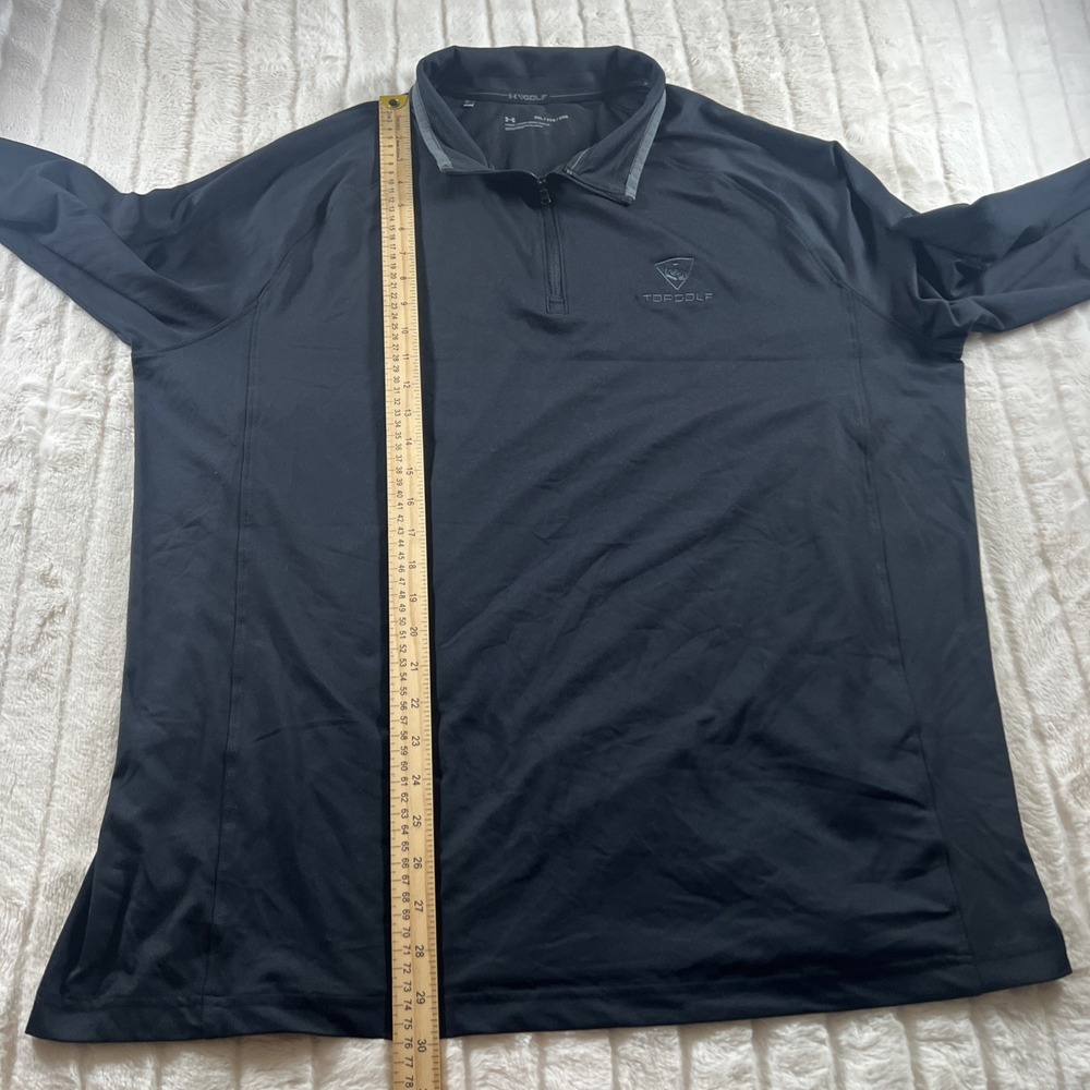Under Armour 1/4 Zip Pullover Men's 2XL‎ Loose Black Top Golf Logo - Picture 5 of 7